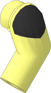 Minifig Arm Left with Black Shoulder Pattern