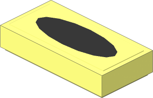 Tile  1 x  2 with Groove with Black Oval Sticker