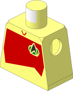 Minifig Torso with ST Red Starfleet Duty Uniform (2360s Variant) Pattern