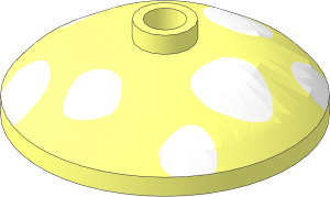 Dish  3 x  3 Inverted with White Mushroom Dots Pattern
