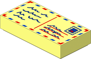 Tile  1 x  2 with Air Mail Letter Envelope Pattern