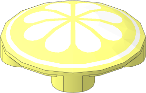 Dish  2 x  2 with  8 White Petals and Ring Outline Pattern