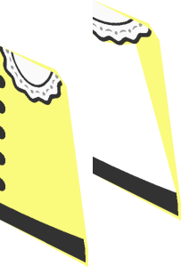 ~Minifig Torso with Dress with Black Buttons and Belt and White Collar with Frills Half Pattern