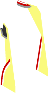 ~Minifig Torso with Racing Suit with Demon Logos and Red, Silver and White Stripes Pattern - One Half