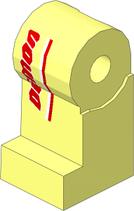 Minifig Leg Right with Demon Logo and Red and White Stripes Pattern
