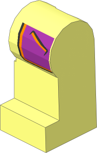 Minifig Leg Left with Dark Purple Jacket Tails with Pockets and Metallic Pink Trim Pattern