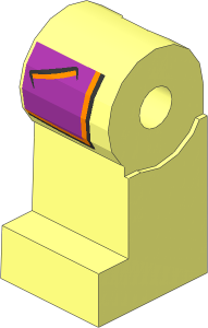 Minifig Leg Right with Dark Purple Jacket Tails with Pockets and Metallic Pink Trim Pattern