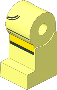 Minifig Leg Right with Black Buckle and Pockets Outlines, Light Nougat Knees and Dark Green Socks Pattern