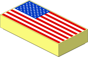 Tile  1 x  2 with United States Flag Pattern