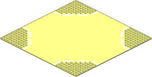 Baseplate 32 x 32 Road 9-Stud Landing Pad with Green Octagon Pattern
