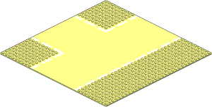 Baseplate 32 x 32 Road 9-Stud T-Junction with Green Octagon Pattern