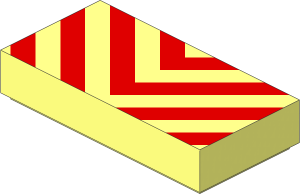 Tile  1 x  2 with Danger Stripes Pattern