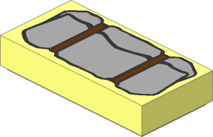 Tile  1 x  2 with Light Grey Bedroll Pattern