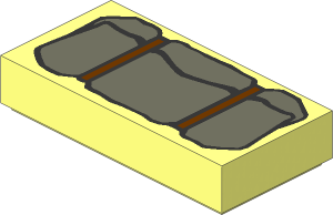 Tile  1 x  2 with Dark Grey Bedroll Pattern