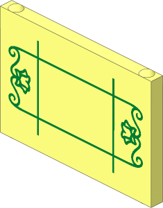 Glass for Window  1 x  3 x  2 Gold Lattice, Flowers and Filigree Pattern