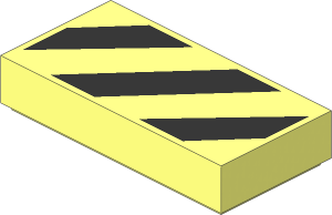 Tile  1 x  2 with  3 Black Diagonal Stripes Pattern