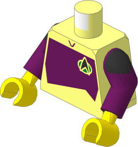 Minifig Torso with Arms and Hands with ST Dark Azure Starfleet Duty Uniform (2360s Variant) Pattern