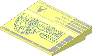 Slope Brick 10  6 x  8 with U.S.S. Enterprise Name Plate and Blueprint Pattern