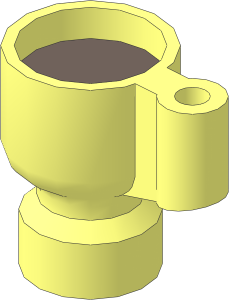 Minifig Cup Stein with Handle and Dark Brown Drink Pattern