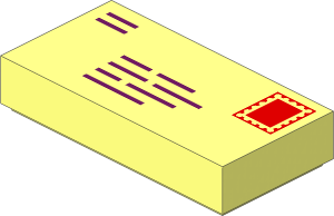 Tile  1 x  2 with Letter and Detailed Stamp Pattern