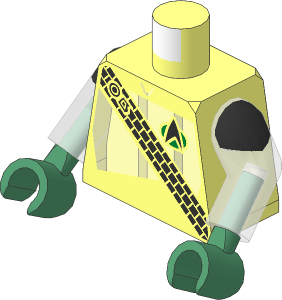 Minifig Torso with Arms and Hands with ST Bright Light Orange Starfleet Duty Uniform and Silver Klingon Baldrik Pattern