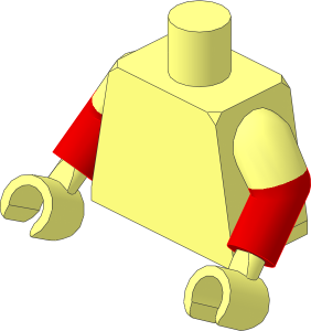 Minifig Torso with Medium Nougat Dual Mould Arms Pattern
