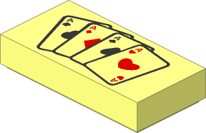 Tile  1 x  2 with Playing Cards Four Aces Pattern