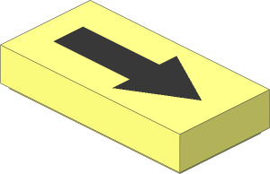 Tile  1 x  2 with Arrow Long Black Pattern