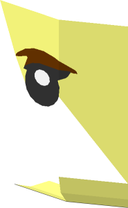 ~Minifig Head with Reddish Brown Eyebrow and Black Eye Pattern