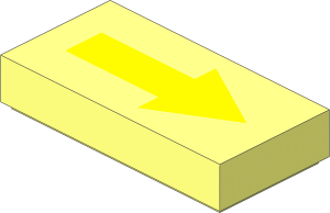 Tile  1 x  2 with Arrow Long Yellow without Border Pattern