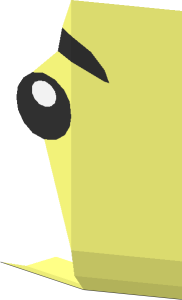 ~Minifig Head with Black Thick Eyebrow and Eye Half Pattern