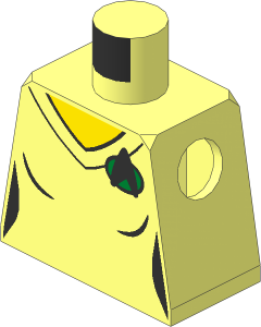 Minifig Torso with ST Uniform Vest with Starfleet Combadge and Light Nougat Neck Pattern