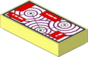Tile  1 x  2 with Map and Dark Azure Circles Pattern
