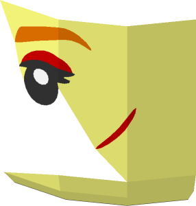 ~Minifig Head with Dark Orange Eyebrow Half Pattern
