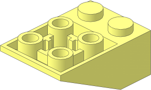 ~Slope Brick 33  3 x  2 Inverted with Ribs between Studs without Bottom