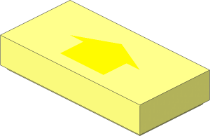 Tile  1 x  2 with Arrow Short Yellow Pattern