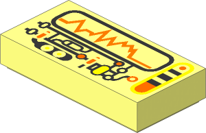 Tile  1 x  2 with Yellow and Orange Display Pattern