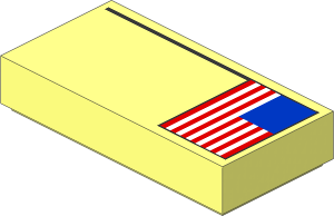 Tile  1 x  2 with United States of America Flag Pattern