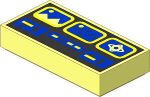 Tile  1 x  2 with Ice Planet Control Panel Pattern