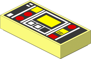 Tile  1 x  2 with Red & Yellow Controls Pattern