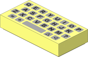 Tile  1 x  2 with 28-Key 'QERYUIOP' Keyboard Pattern