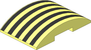 Slope Brick Curved  6 x  4 Double with Silver Stripes Pattern