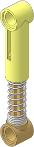 Technic Shock Absorber  6.5L Stiff with Tan Piston Rod with Spring with Tight Coils at Ends (Complete)