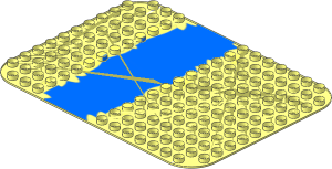 Duplo Baseplate 12 x 16 with 12 x  4 Stud Gap with River Pattern