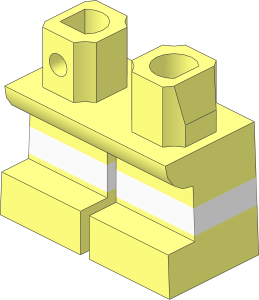 Minifig Hips and Legs Short with White Horizontal Stripe Pattern