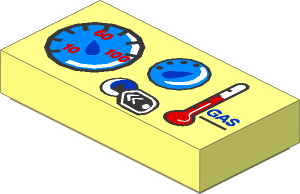 Tile  1 x  2 with Vehicle Gauges Pattern