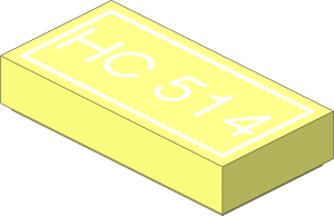 Tile  1 x  2 with White "HC514" Pattern
