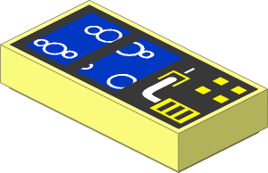 Tile  1 x  2 with Blue Boxes and Bubbles Pattern