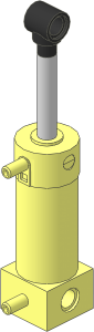Technic Pneumatic Cylinder  2 x  2 x  5 with 2 Ports with Black Piston (Extended)