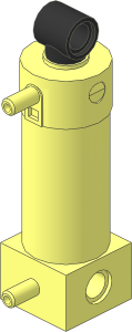 Technic Pneumatic Cylinder  2 x  2 x  5 with 2 Ports with Black Piston (Retracted)